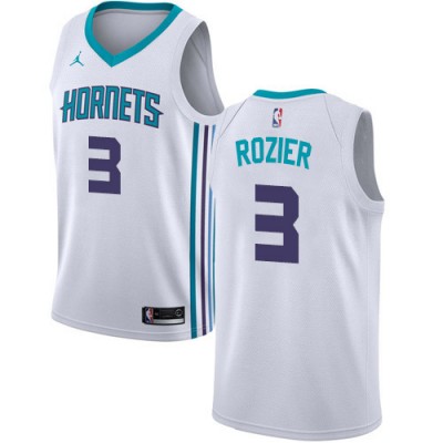 Nike Charlotte Hornets #3 Terry Rozier White NBA Jordan Swingman Association Edition Jersey Men's